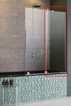 Боковая стенка к шторке Furo 744x1500 золото/прозрачное[lang|ua]Бокова стінка до шторки Furo 744x1500 золото/прозоре