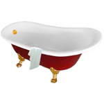 Отдельностоящая акриловая ванна Atlantis С-3015 красная (ноги золото)[lang|ua]Окремостояча акрилова ванна Atlantis С-3015 червона (ноги золото)