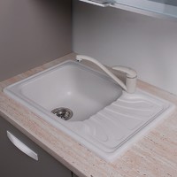 Кухонная мойка Fancy Marble Filadelfia (103060001), цвет белый[lang|ua]Кухонна мийка Fancy Marble Filadelfia (103060001), колір білий