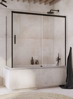 Шторка на ванну Idea Black PN DWJ+S 1400Lx1500 чорний/прозоре